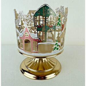NEW Village Scene 3-Wick Candle Holder Bath & Body Works Christmas Holiday
